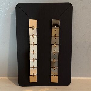 Gold Square Link Earrings